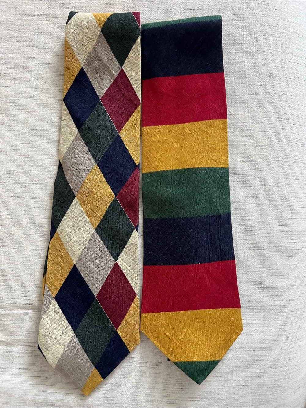 Structure | Pair of 100% Linen Men's Vintage Neckties